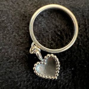 James Avery Beaded Heart Dangle Ring